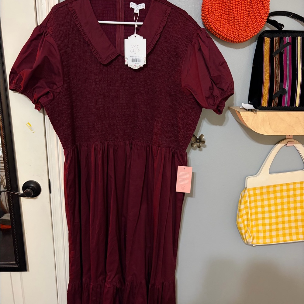 Ivy City Co Burgundy Maxi Dress